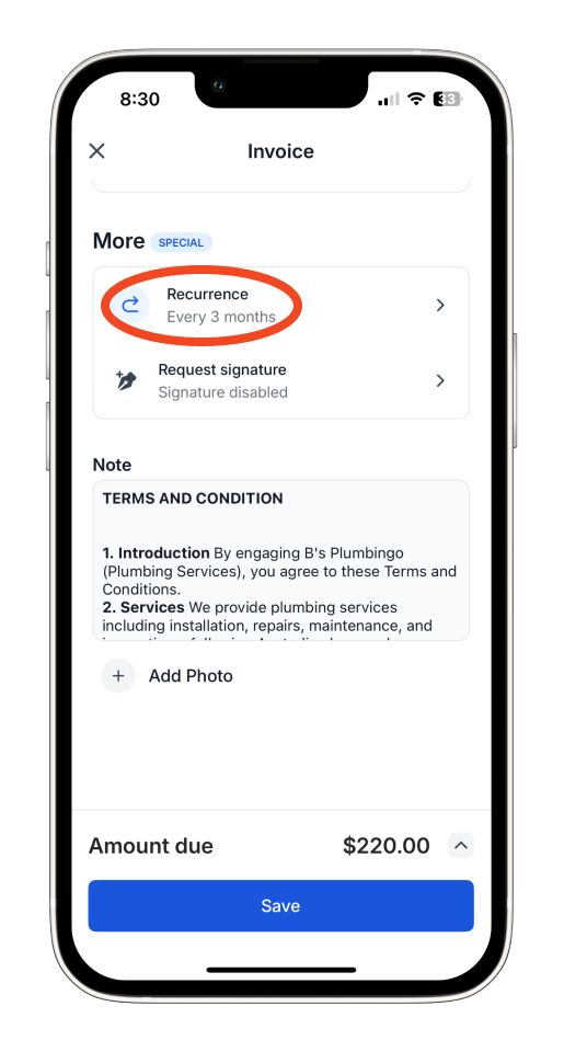 Uncategorized - How to end a recurring Invoice in the Bookipi Mobile App - 4