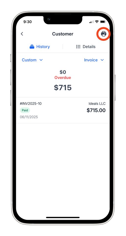 Invoice Mobile App - How to create and send a customer statement - 16