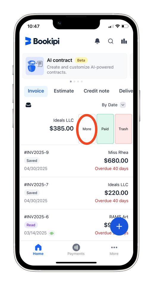 Invoice Mobile App - Auto Archive Paid invoices - 11