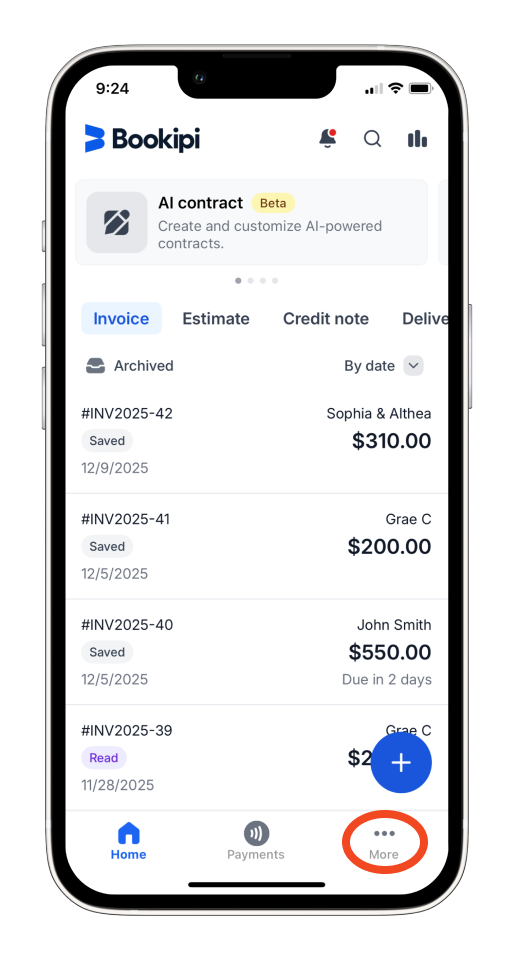 Invoice Mobile App - How to create and send a customer statement - 1