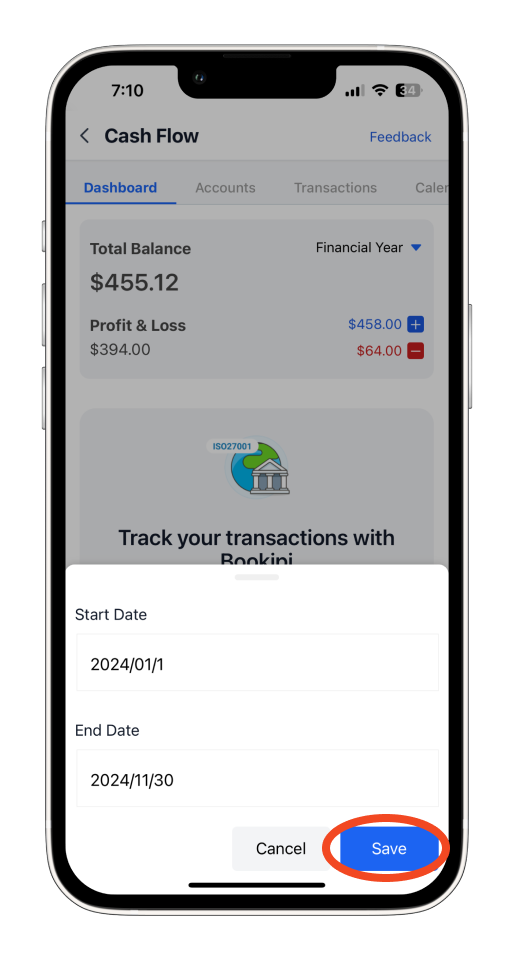 Invoice Mobile App - How to view profit and loss totals - 9