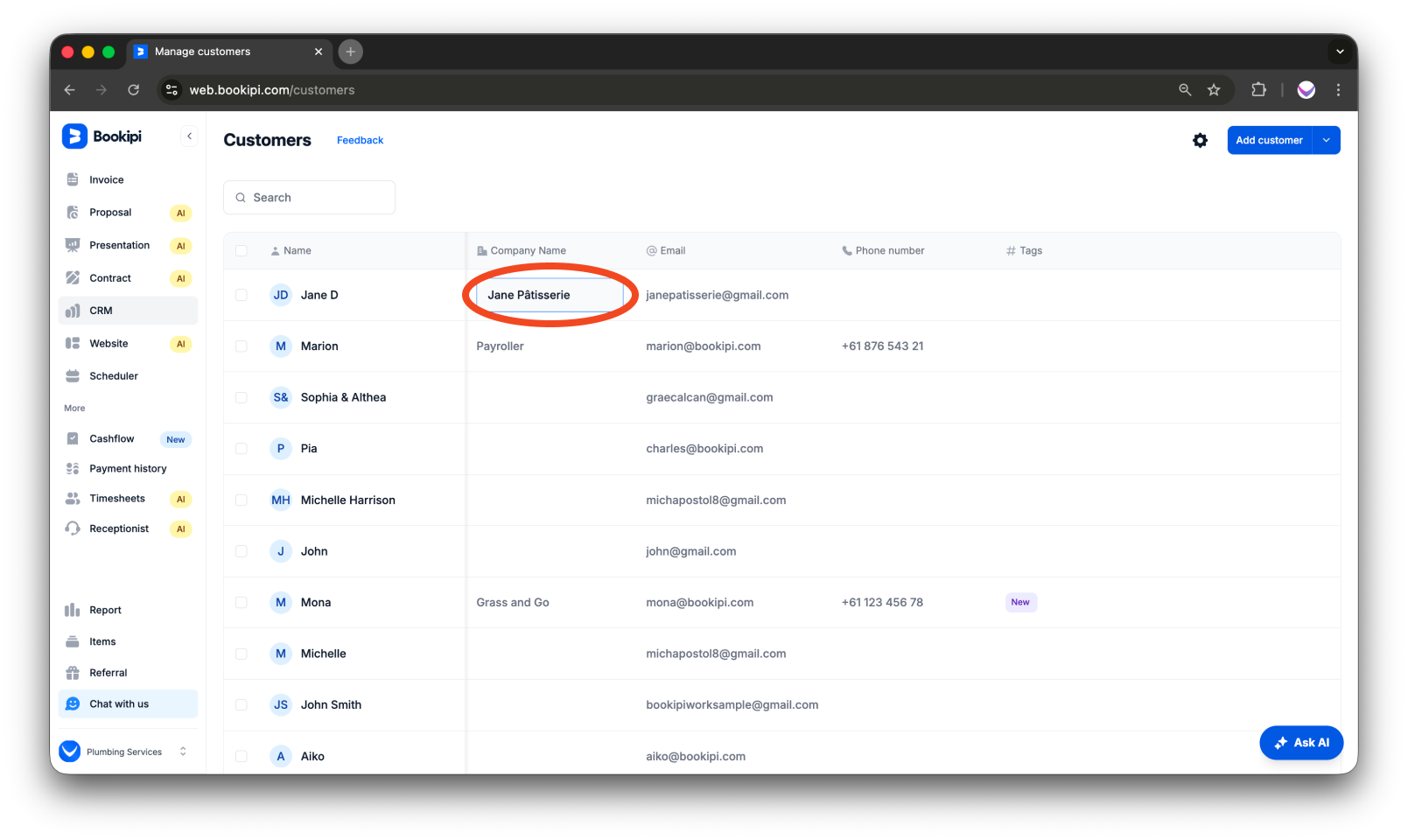 Invoice Web V2 - How to create, edit, copy and delete a customer - 10
