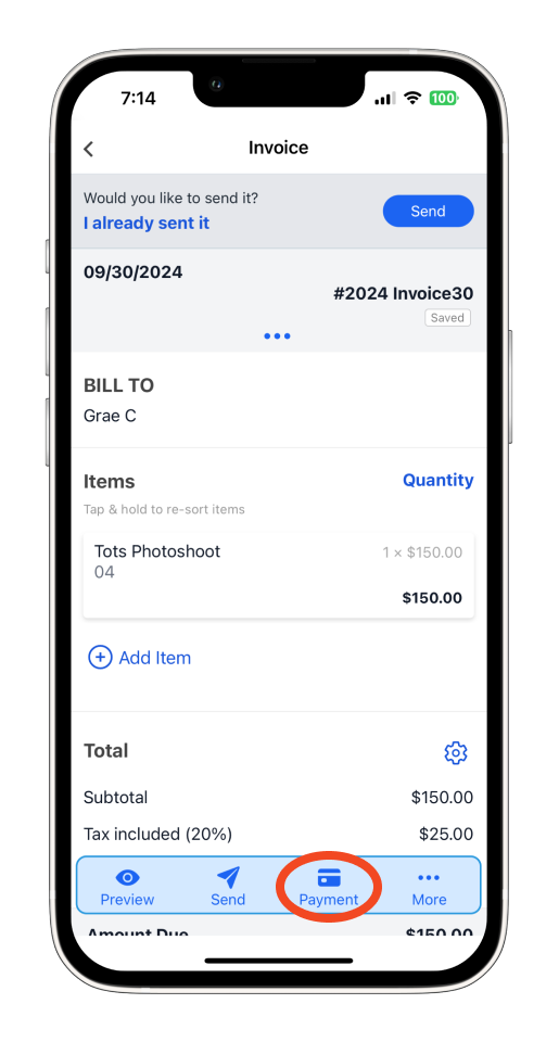 Invoice Mobile App - How to use Stripe for credit card payments - 10