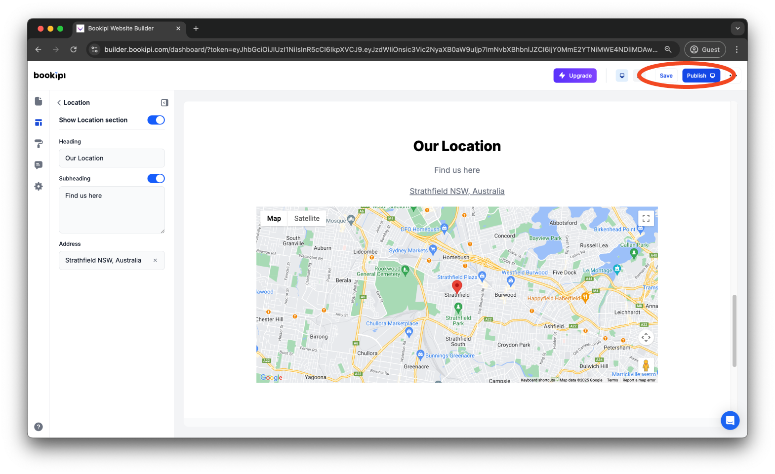 Bookipi AI Website Builder - How to add, edit and delete your company address in Bookipi AI Website Builder - 11