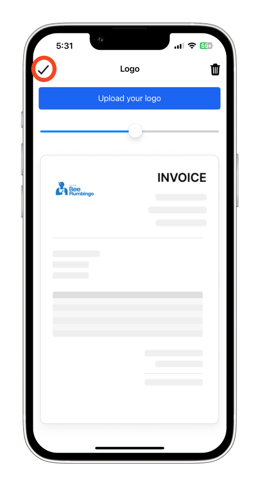 Invoice Mobile App - How to add your logo to invoices on the mobile app - 6