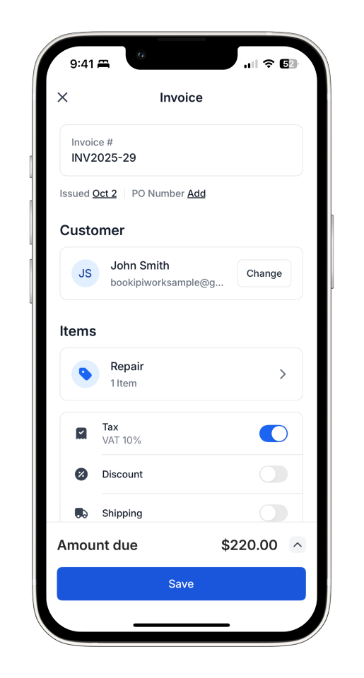 Uncategorized - How to set up a Recurring Invoice in the Bookipi Mobile App - 7