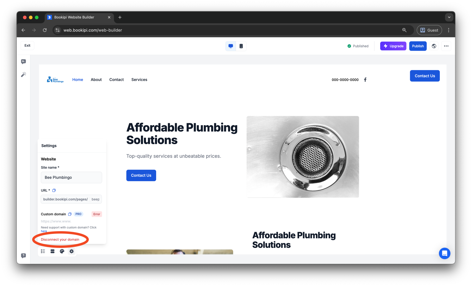 Uncategorized - How to disconnect your domain in Bookipi AI Website Builder - 4