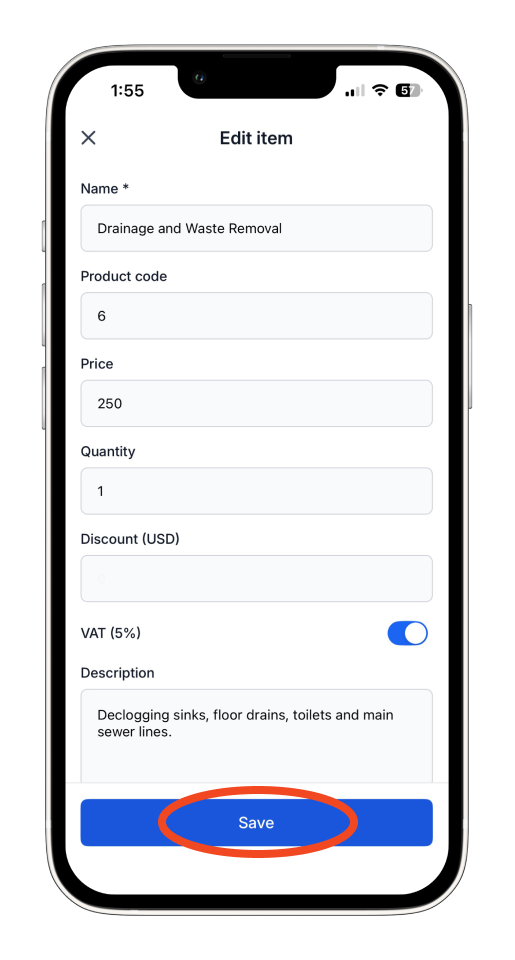 Uncategorized - How to create and send an invoice on the mobile app - 7