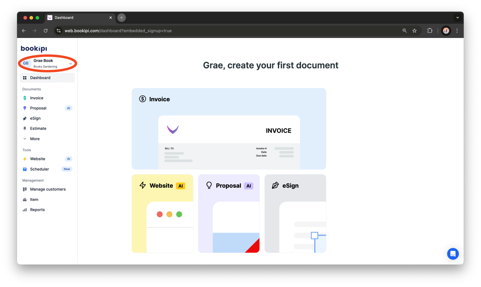 Invoice Web V2 - How to sign up to Bookipi Web v2 - 4
