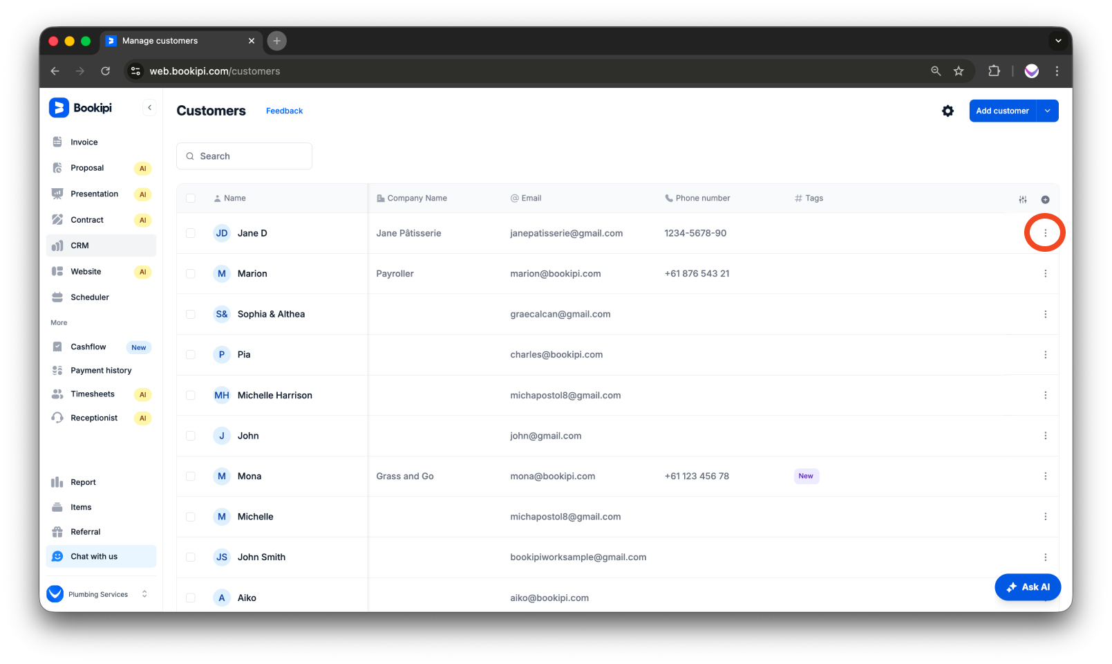 Invoice Web V2 - How to create, edit, copy and delete a customer - 12