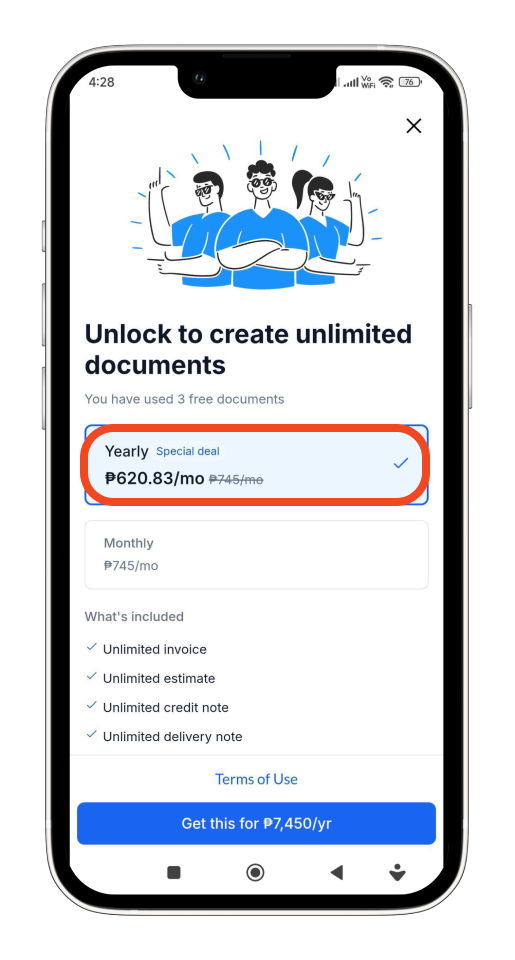 Uncategorized - How to subscribe to the Bookipi Invoice mobile app - 3