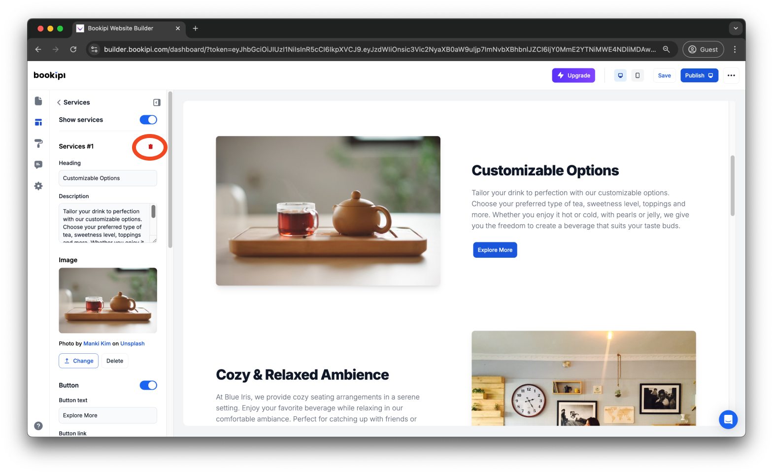 Bookipi AI Website Builder - How to add, edit and delete your products or services in Bookipi AI Website Builder - 8