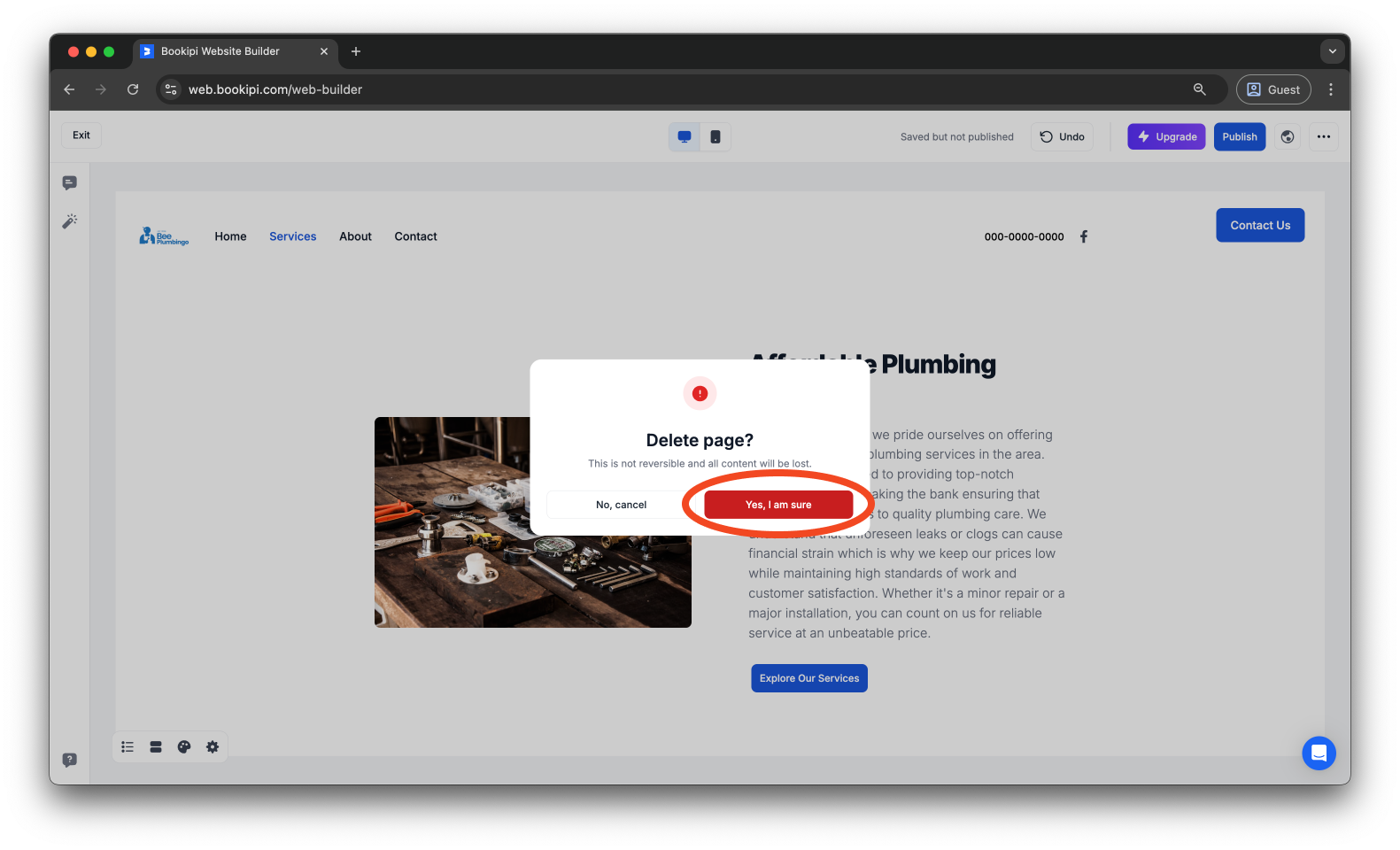 Uncategorized - How to add, edit, rename, and delete a page in Bookipi AI Website Builder - 25