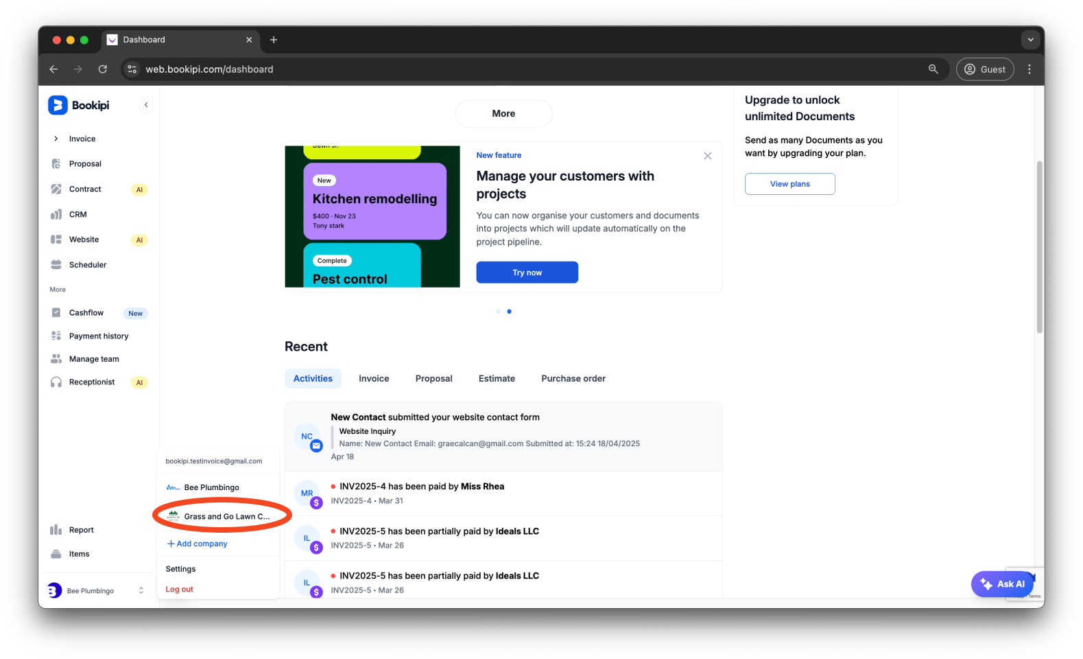 Bookipi Subscriptions - How to subscribe for multiple businesses - 2
