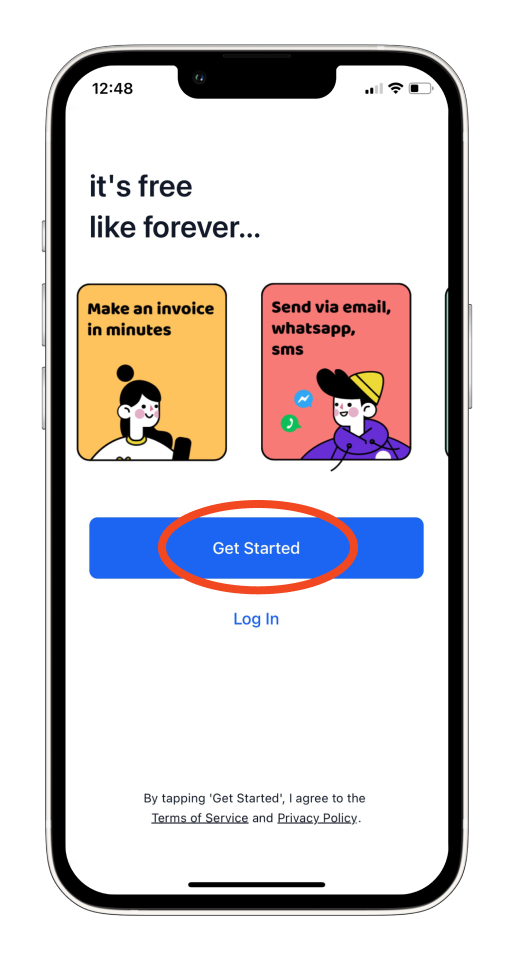 Invoice Mobile App - How to set up your password - 1