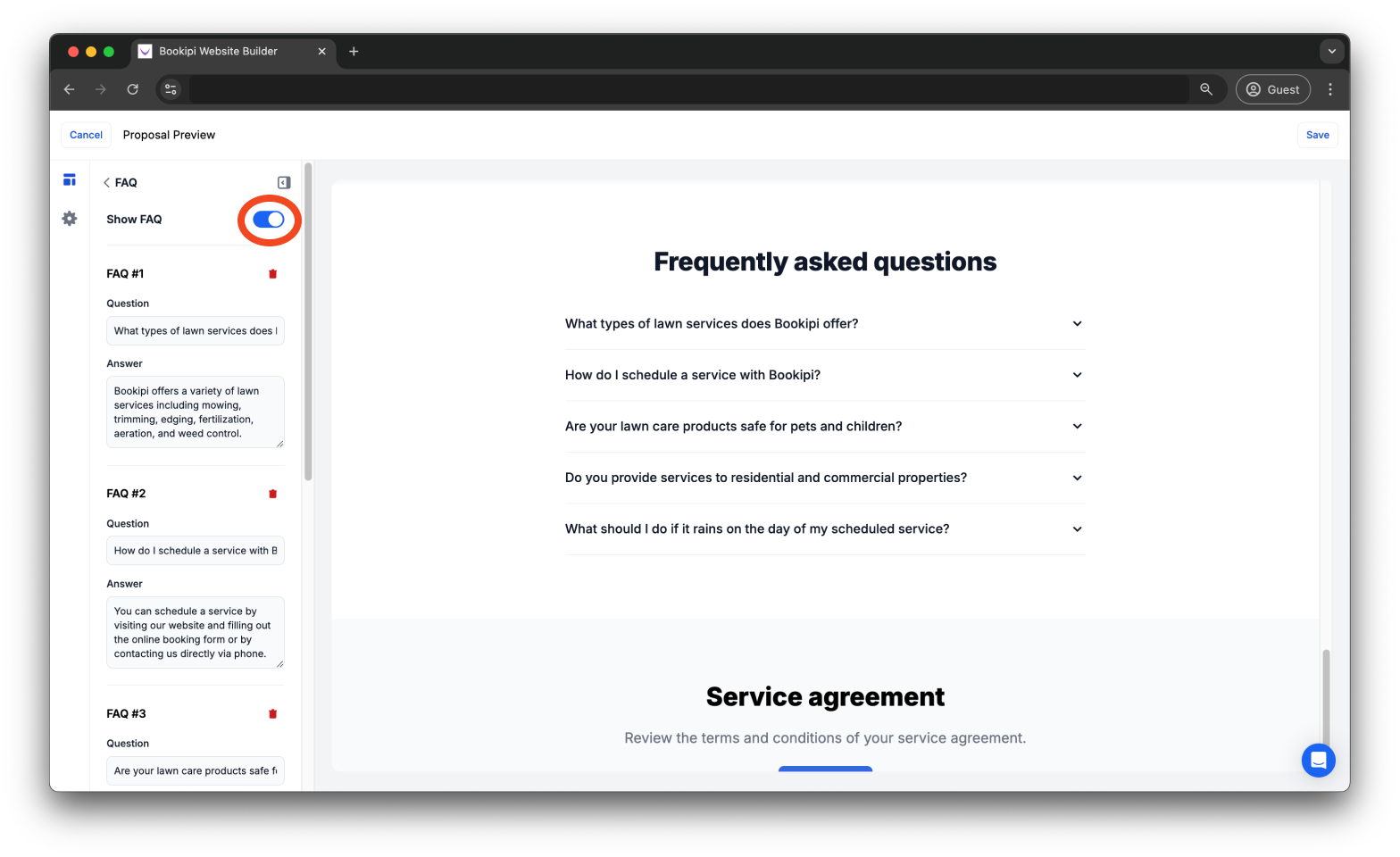 Uncategorized - How to enable/disable FAQs on Proposal AI - 9