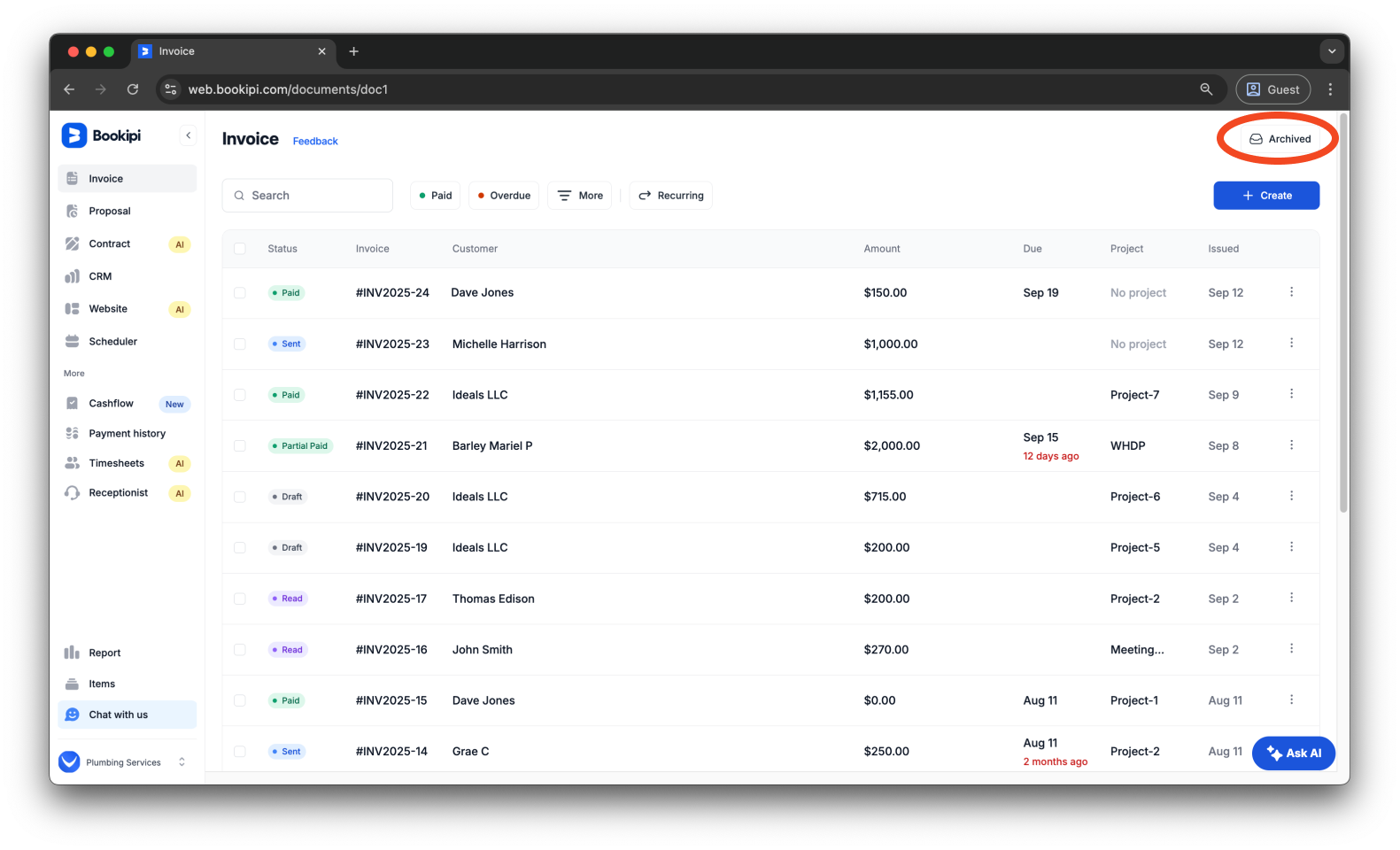 Invoice Web V2 - How to create, send, edit and filter invoices - 24