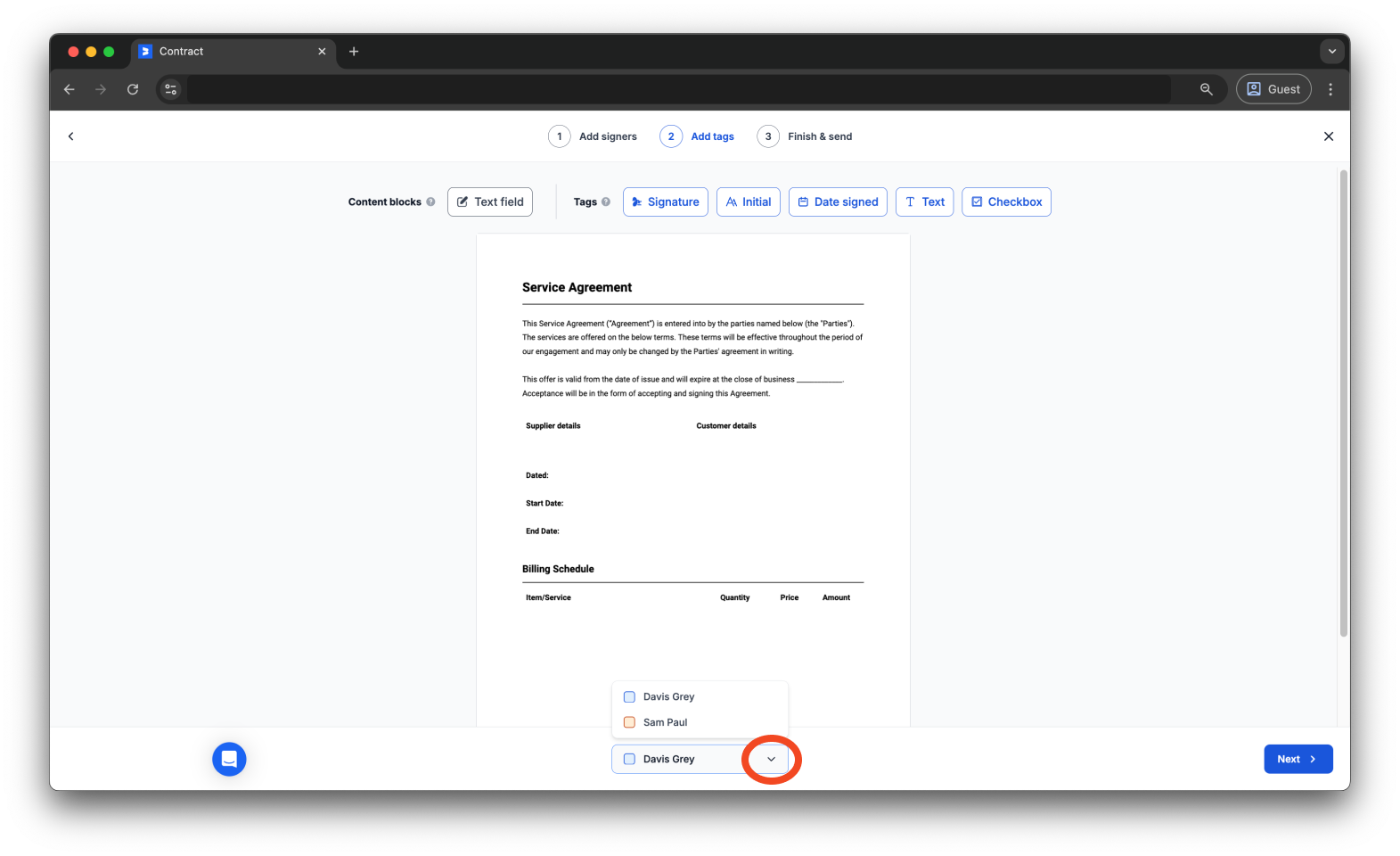 Bookipi eSign - How to create an eSign document from an existing template using Bookipi eSign - 14