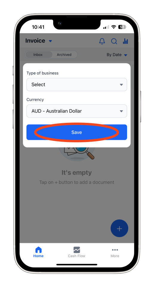 Invoice Mobile App - How to create an account - 6