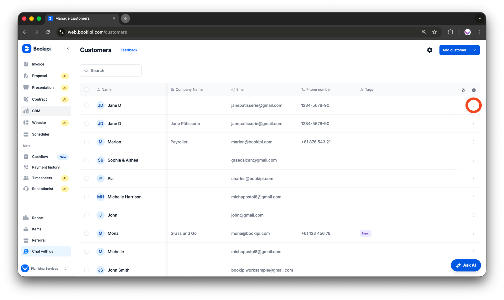 Invoice Web V2 - How to create, edit, copy and delete a customer - 22