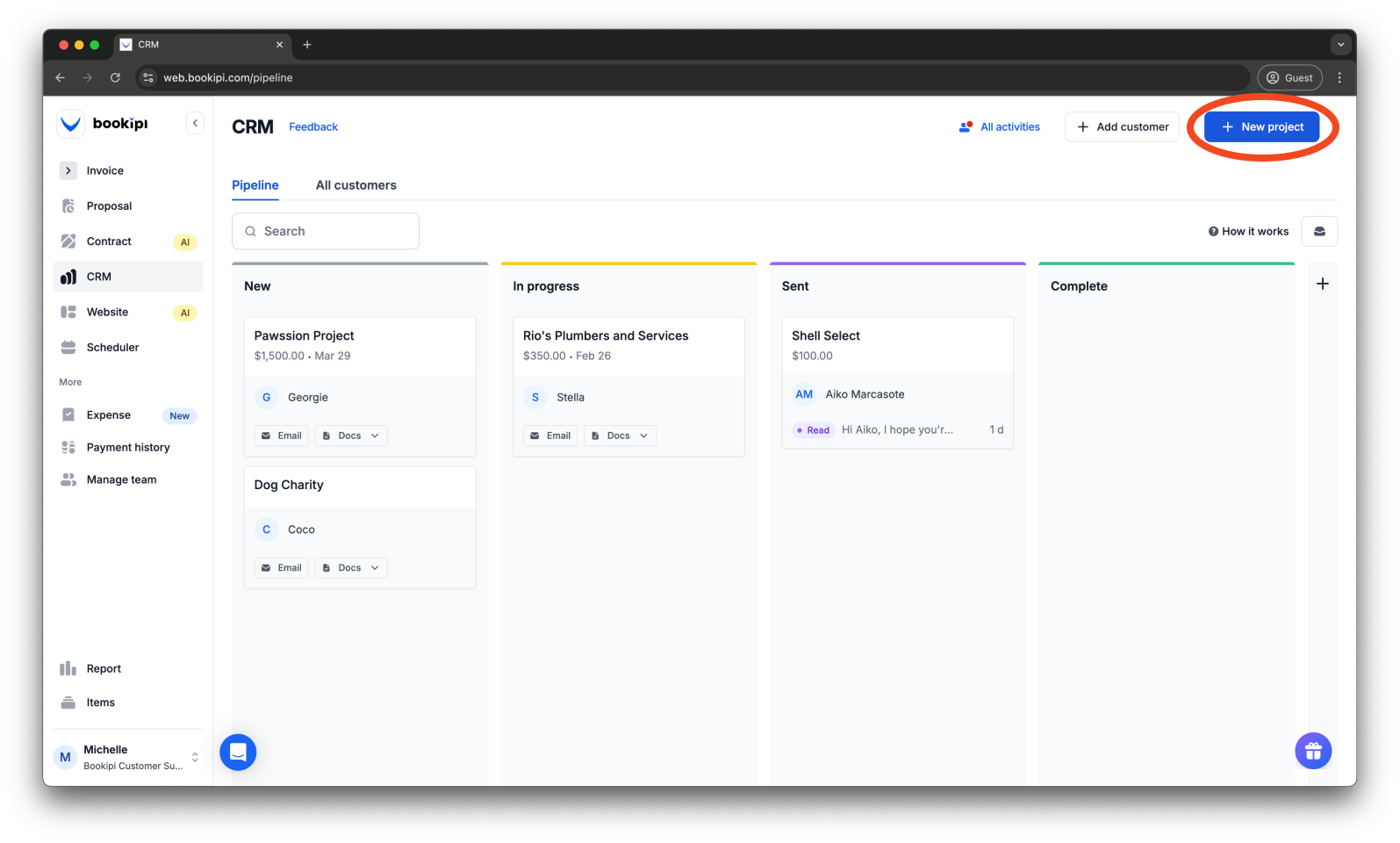 Uncategorized - How to create a project in Bookipi CRM - 2