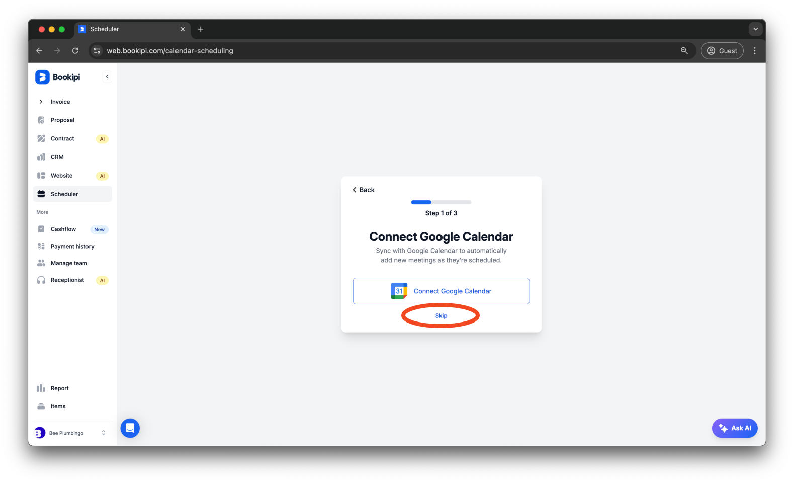 Invoice Web V2 - How to set up your calendar and add a meeting link to your event using Bookipi Scheduler - 4
