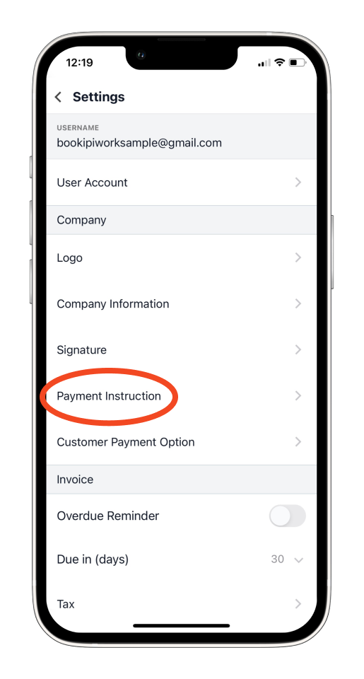 Invoice Mobile App - How to set up your company - 9