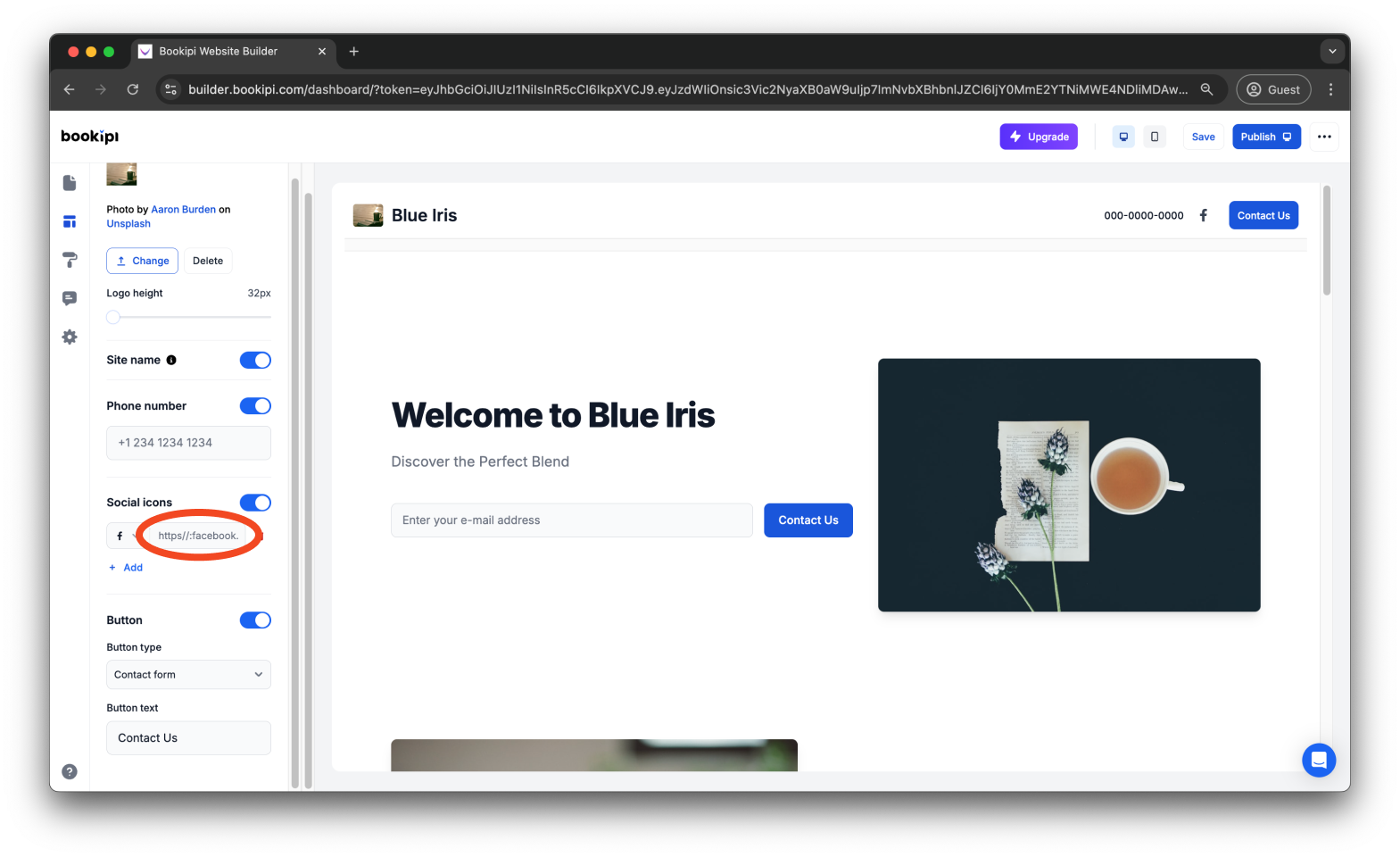 Uncategorized - How to add, edit and delete your social media links in Bookipi AI Website Builder - 9