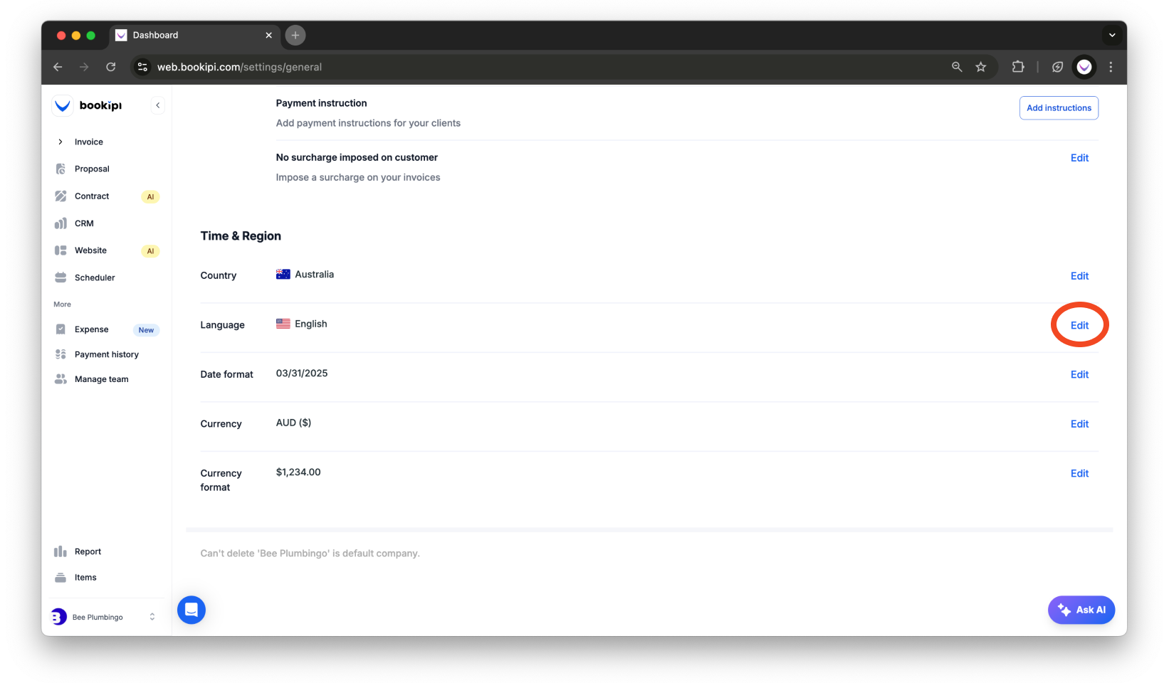 Invoice Web V2 - How to change the language on the Web App - 4
