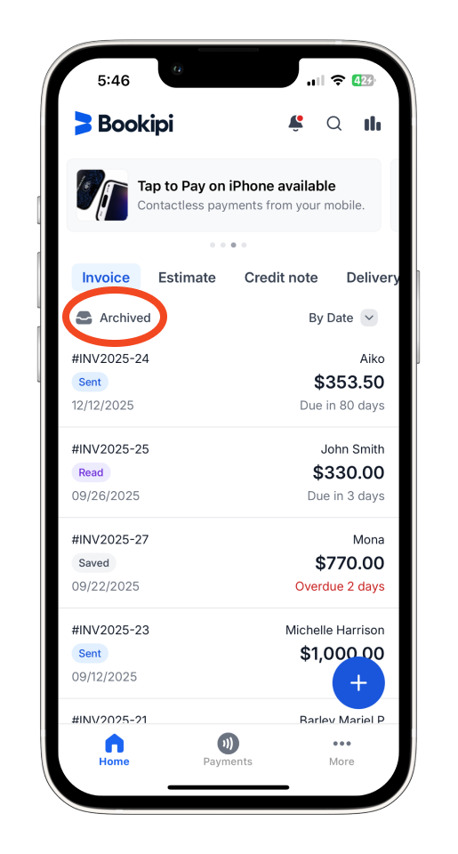 Uncategorized - How to edit a Partially or Fully Paid Invoice in the Bookipi Mobile App - 2