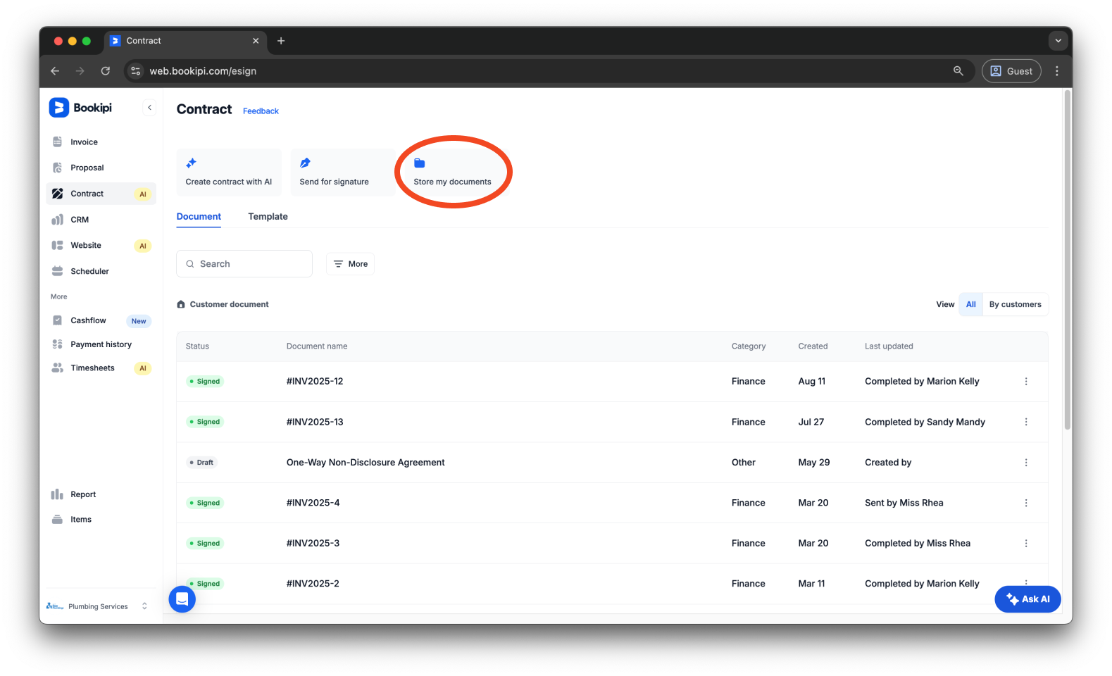 Uncategorized - How to save and store your documents using Bookipi eSign - 2