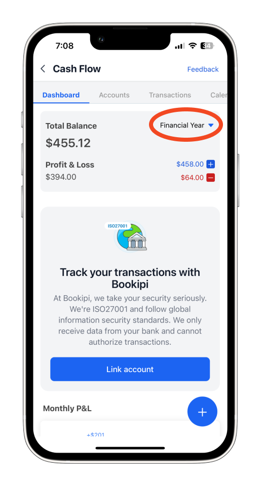 Invoice Mobile App - How to view profit and loss totals - 3