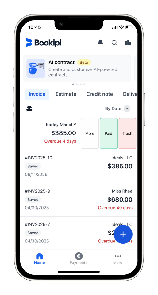 Invoice Mobile App - Auto Archive Paid invoices - 2