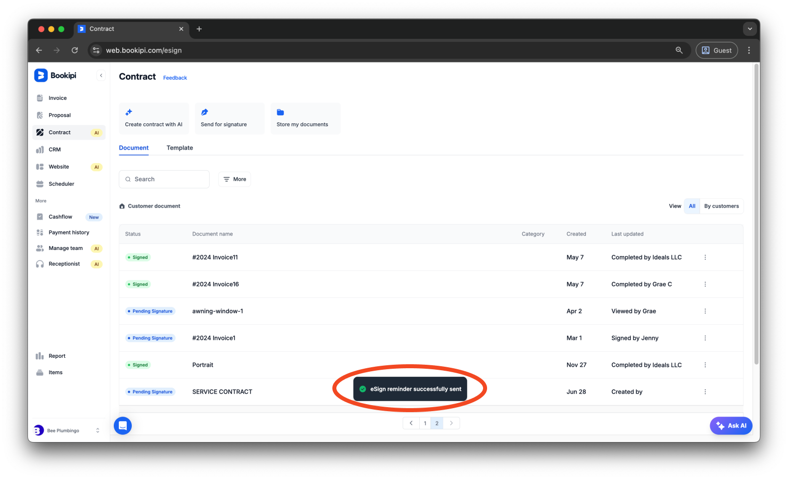 Uncategorized - How to resend a document in Bookipi eSign - 4