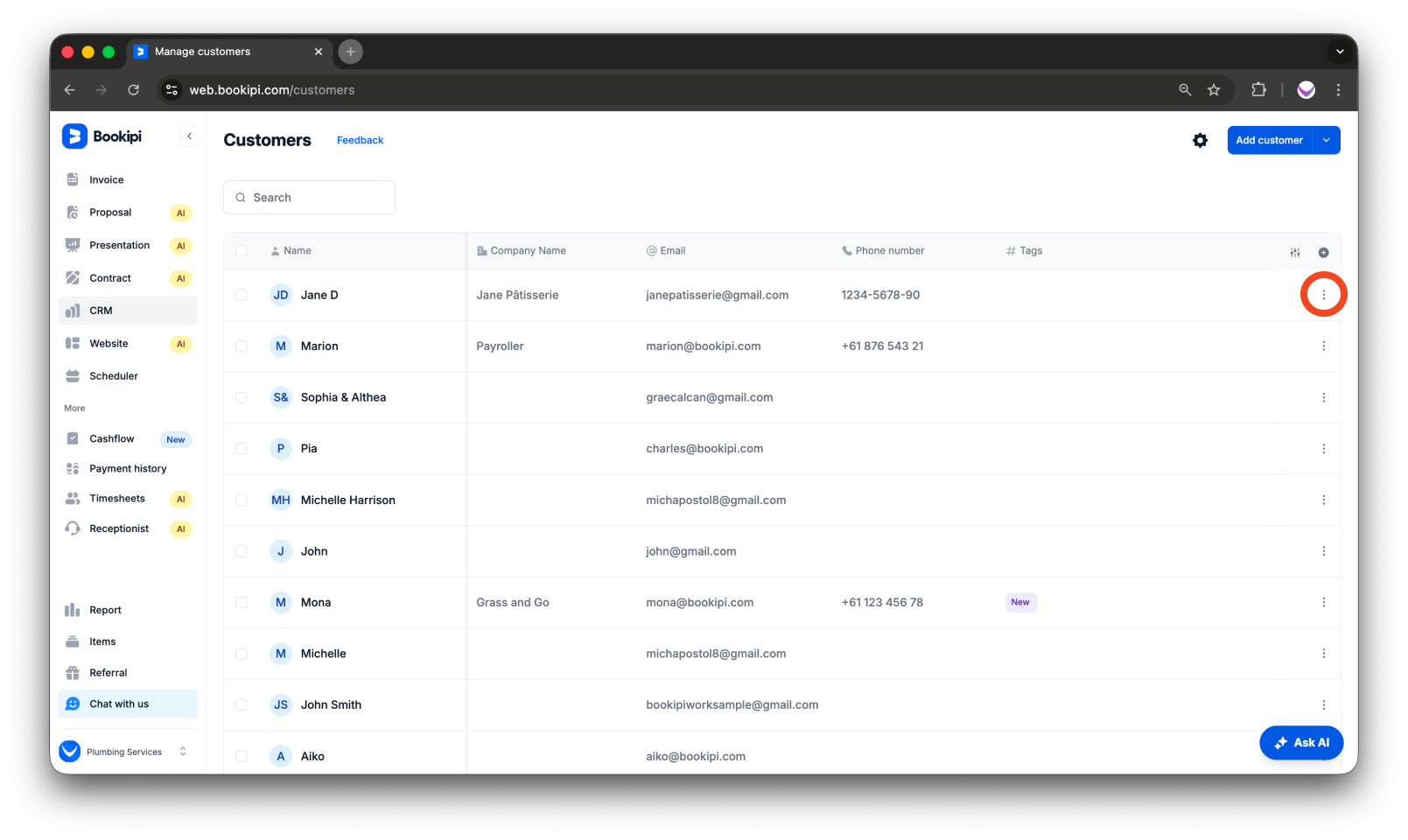 Invoice Web V2 - How to create, edit, copy and delete a customer - 18