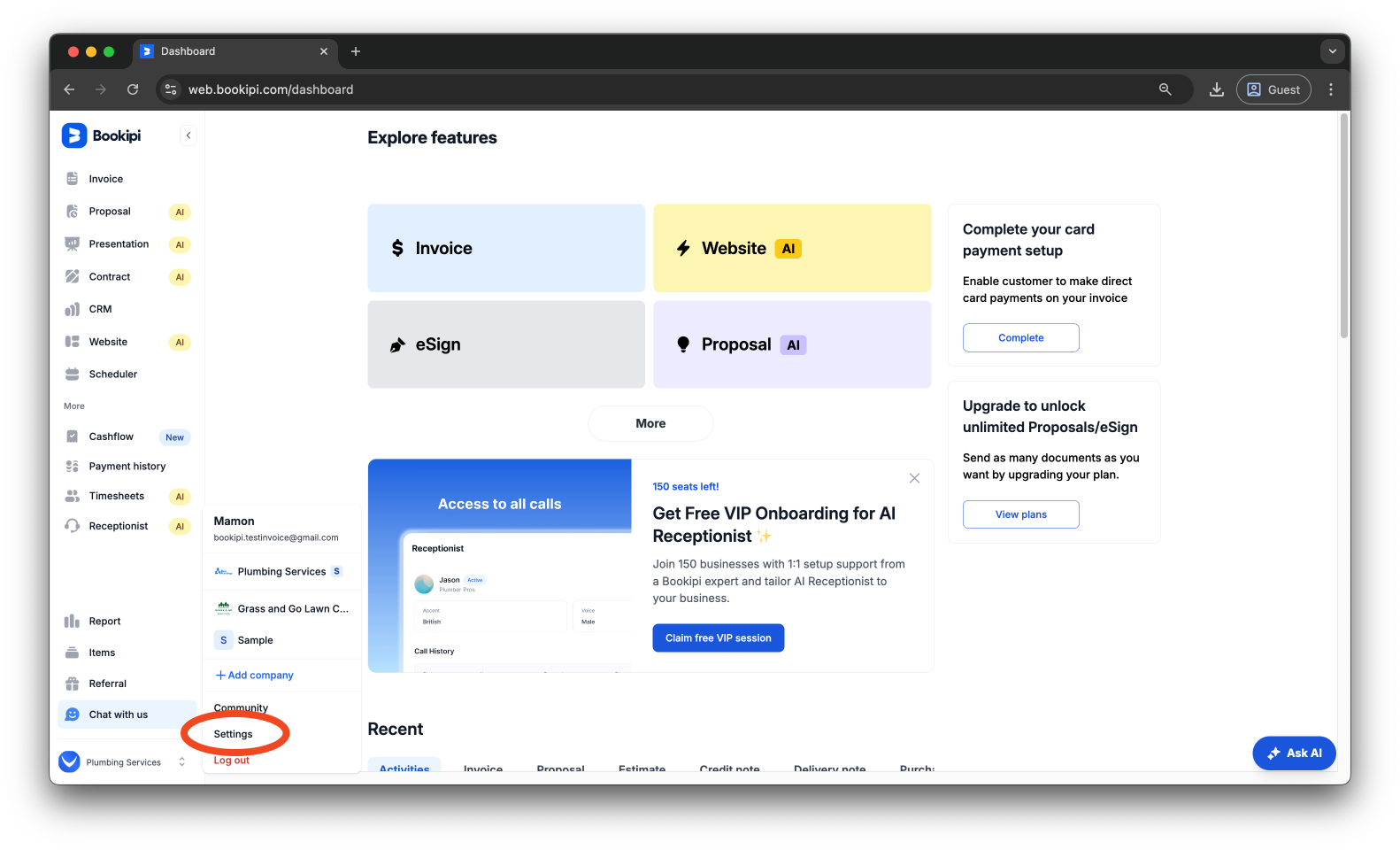 Invoice Web V2 - How to add bank details as notes on the Web App - 3