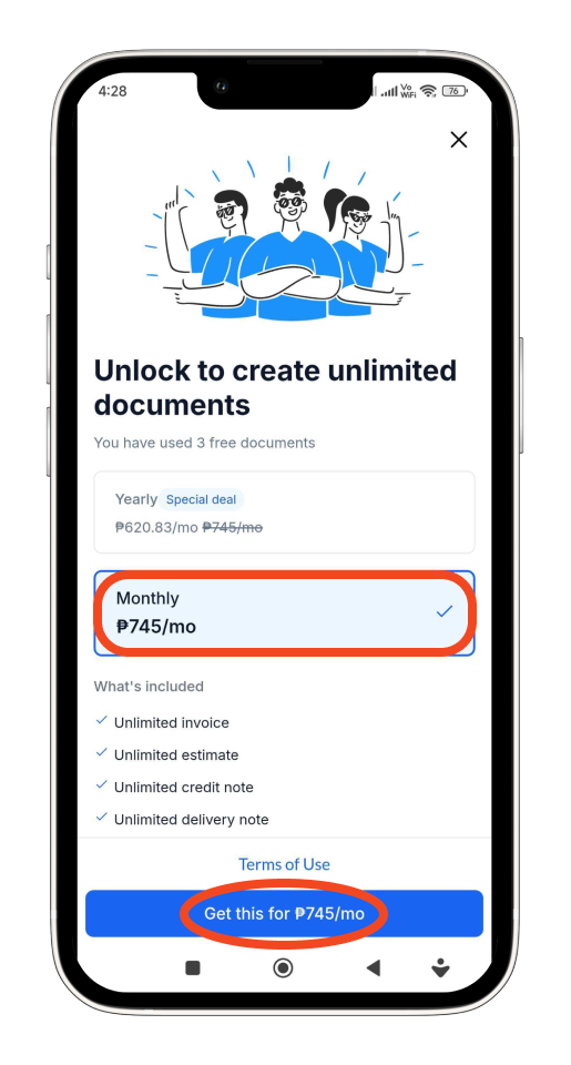 Uncategorized - How to subscribe to the Bookipi Invoice mobile app - 4