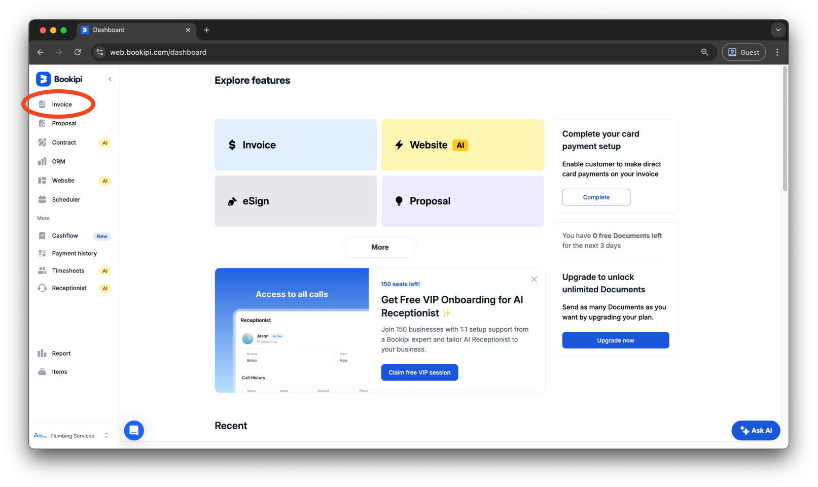 Invoice Web V2 - How to end a recurring invoice - 1