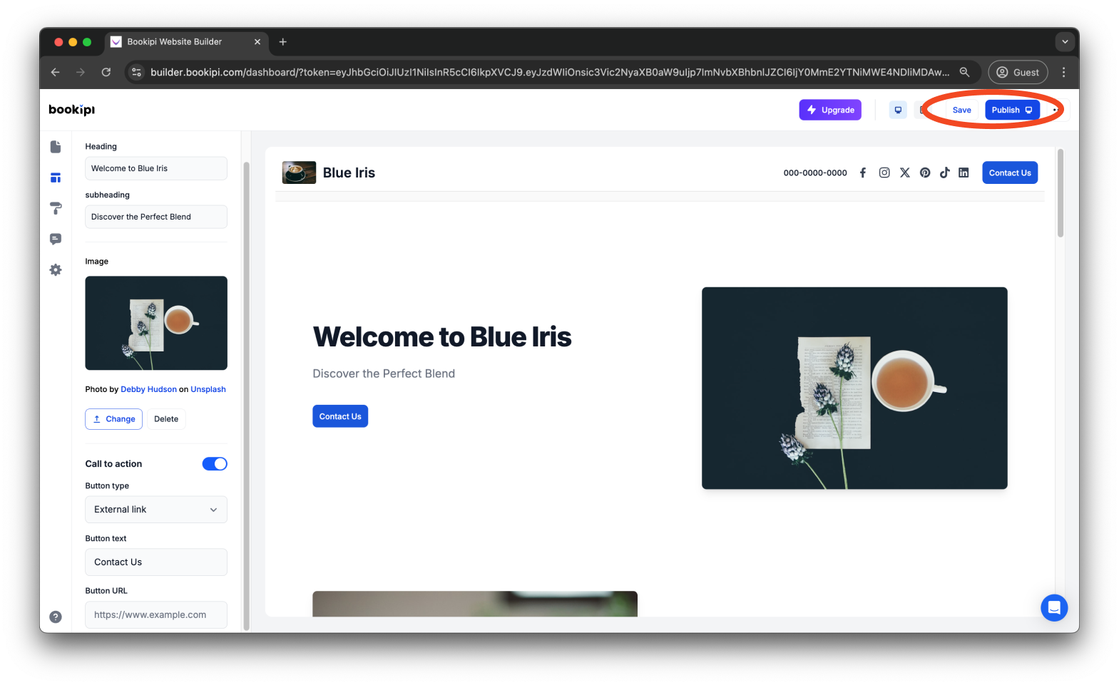 Bookipi AI Website Builder - How to enable the contact buttons and contact form in Bookipi AI Website Builder - 19