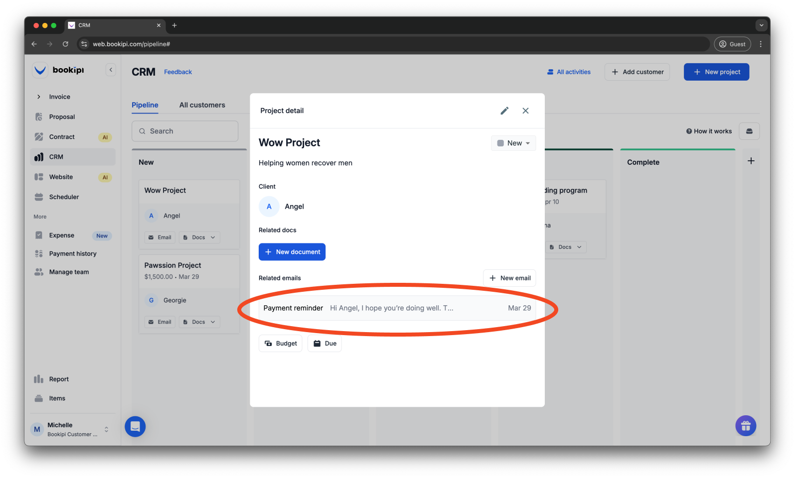 Uncategorized - How to send an email in Bookipi CRM - 9