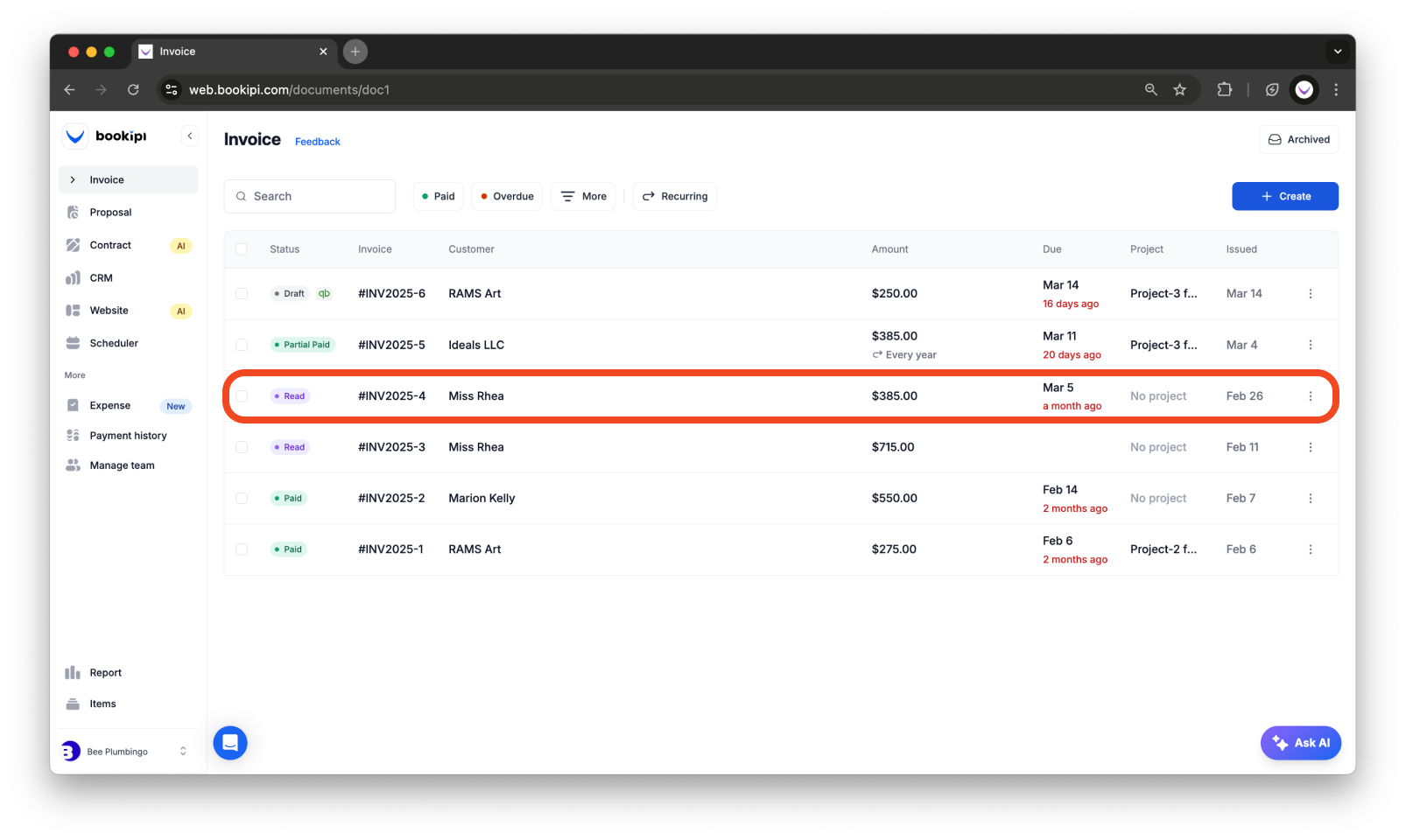 Invoice Web V2 - How to mark the invoice as paid and send a receipt using the web app - 2