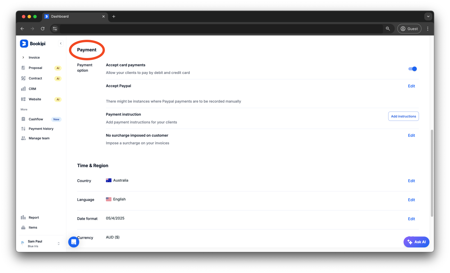 Invoice Web V2 - How to turn off card payments on Web - 4