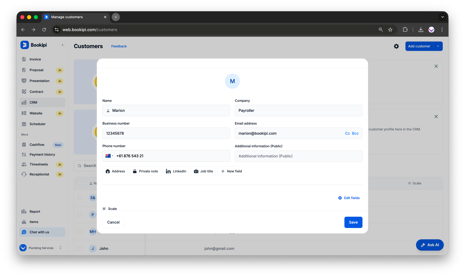 Invoice Web V2 - How to add a customer to the customer detail screen - 6