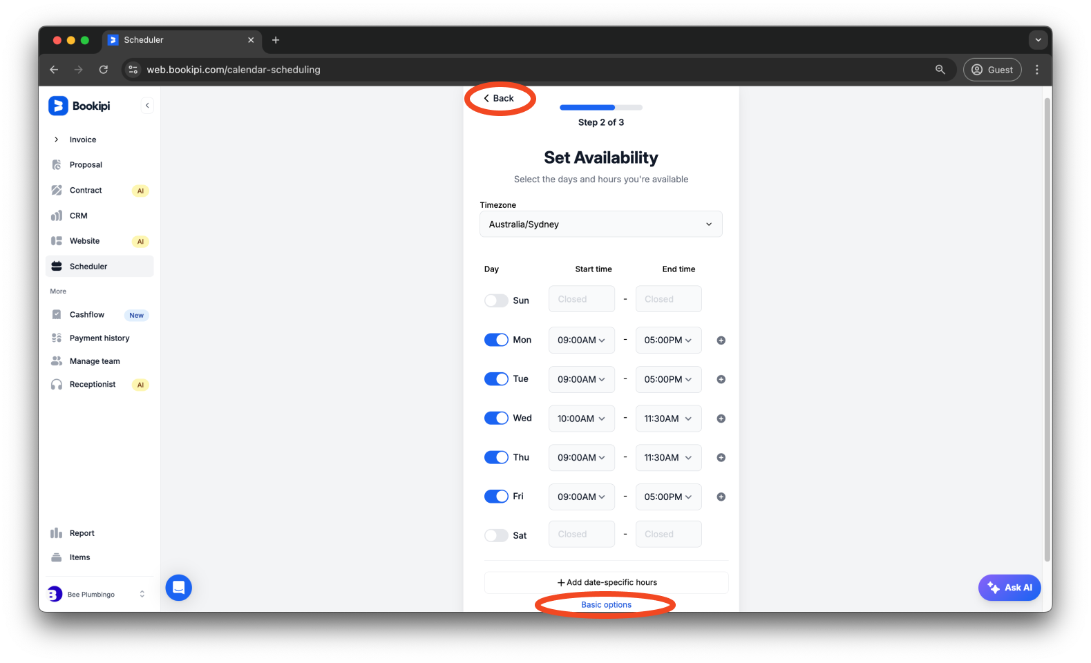 Invoice Web V2 - How to set up your calendar and add a meeting link to your event using Bookipi Scheduler - 7