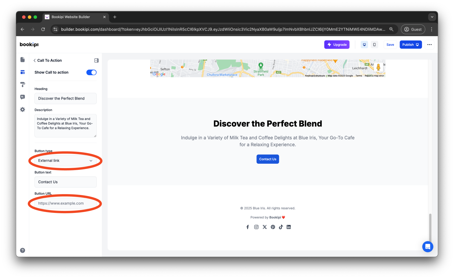 Bookipi AI Website Builder - How to enable the contact buttons and contact form in Bookipi AI Website Builder - 26