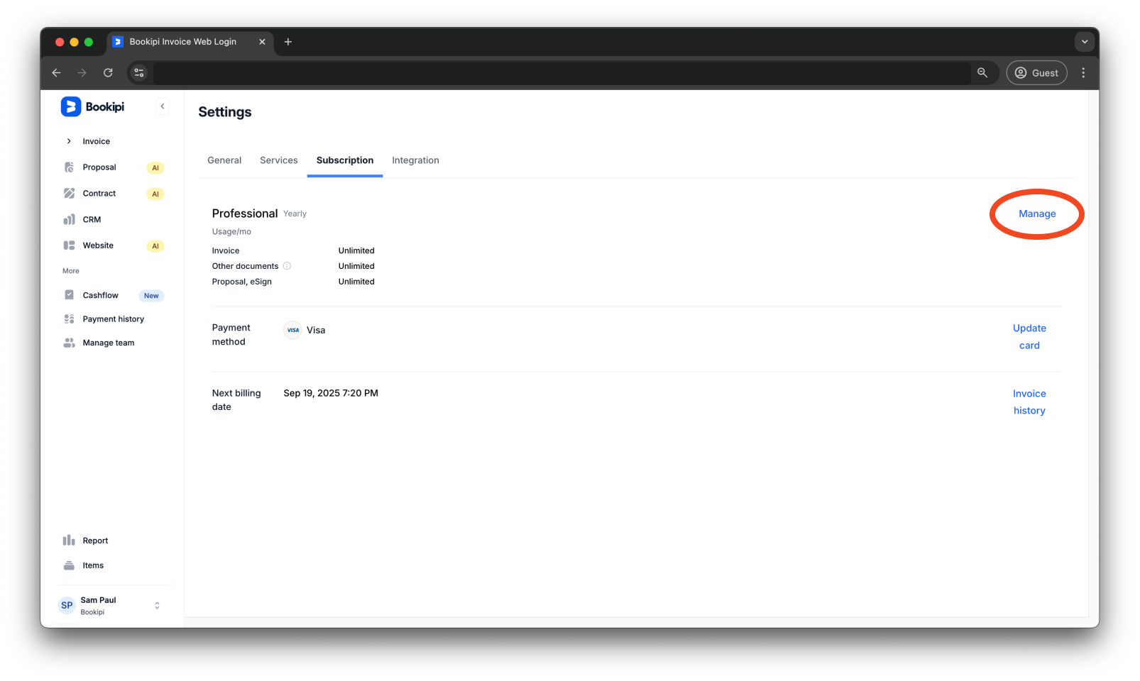 Bookipi Subscriptions - How to cancel a subscription - 4