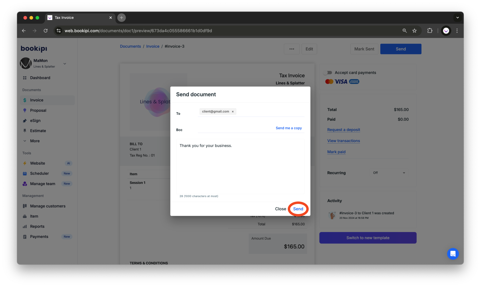 Invoice Web V2 - How to request a signature from customers - 6