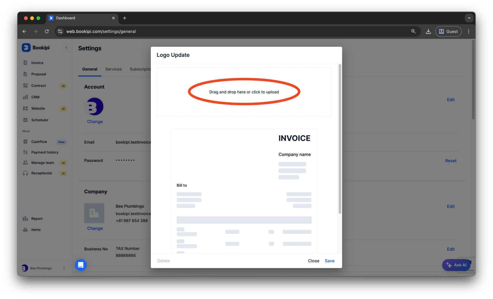 Invoice Web V2 - How to Change Your Logo on Web V2 - 5