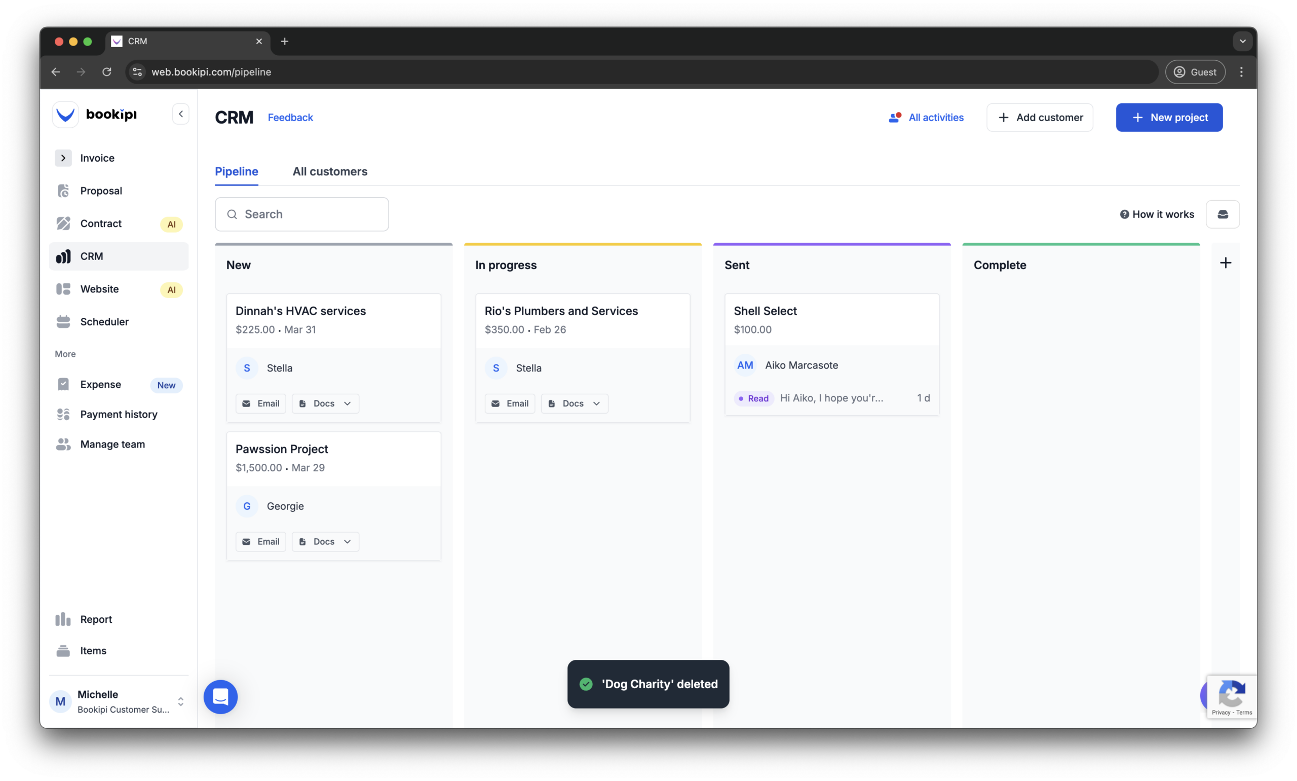 Uncategorized - How to delete a project in Bookipi CRM - 5