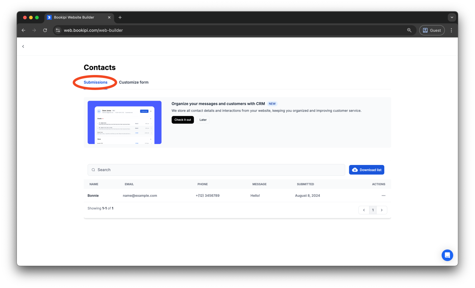 Bookipi AI Website Builder - How to locate messages in the Bookipi AI Website Builder - 4